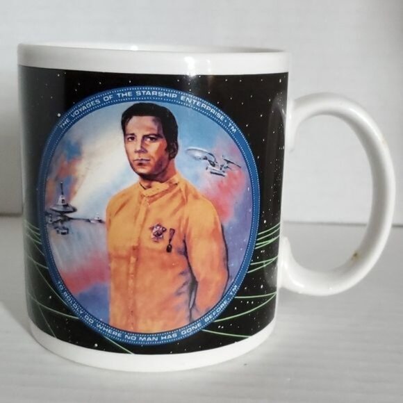 VINTAGE Captain Kirk Star Trek Cup Mug Artwork Susie Morton Hamilton Gifts 1991 - Picture 3 of 9